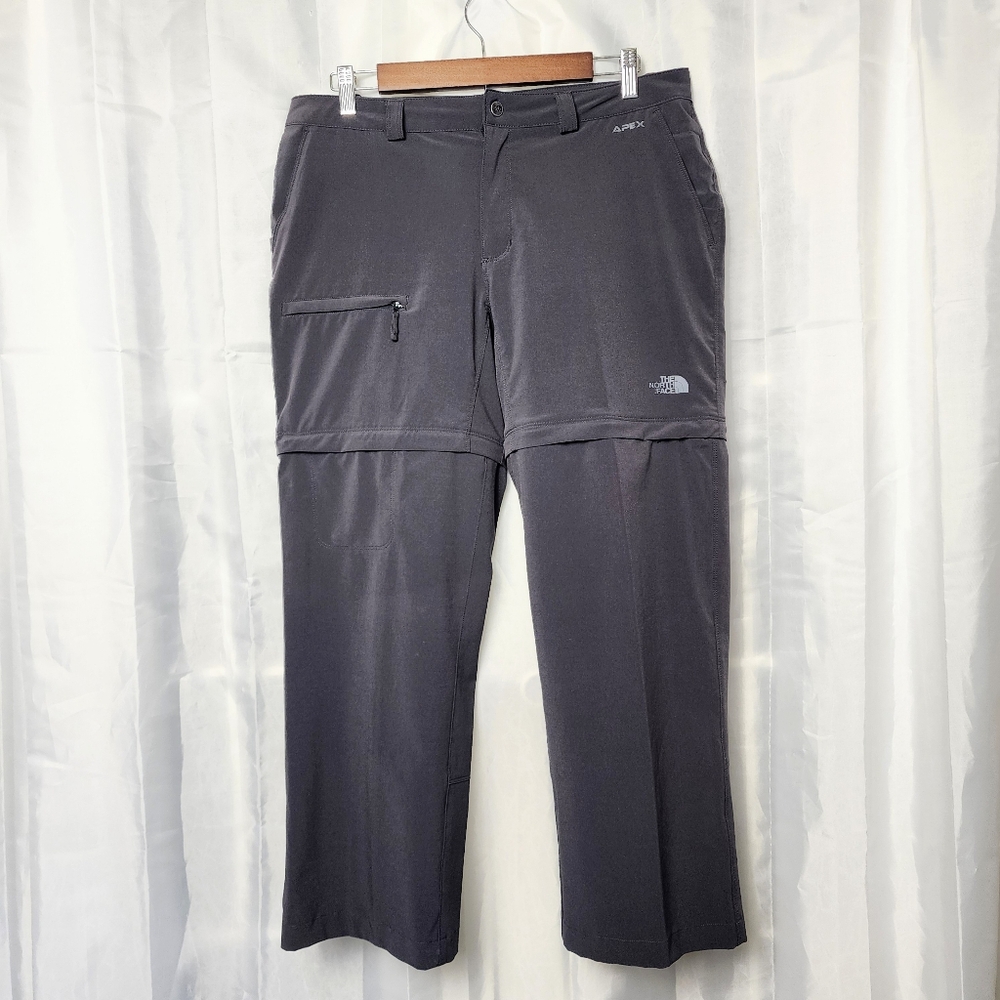 North Face Convertible Pants Womens 10 Lightweight Cropped Gray Apex Hiking
